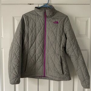 The North Face Gray Jacket with Pink Zipper
